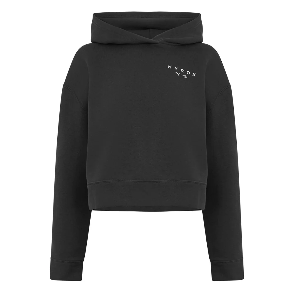 PUMA x HYROX World Cropped Hoodie Womens - Dark Grey - S Image 1