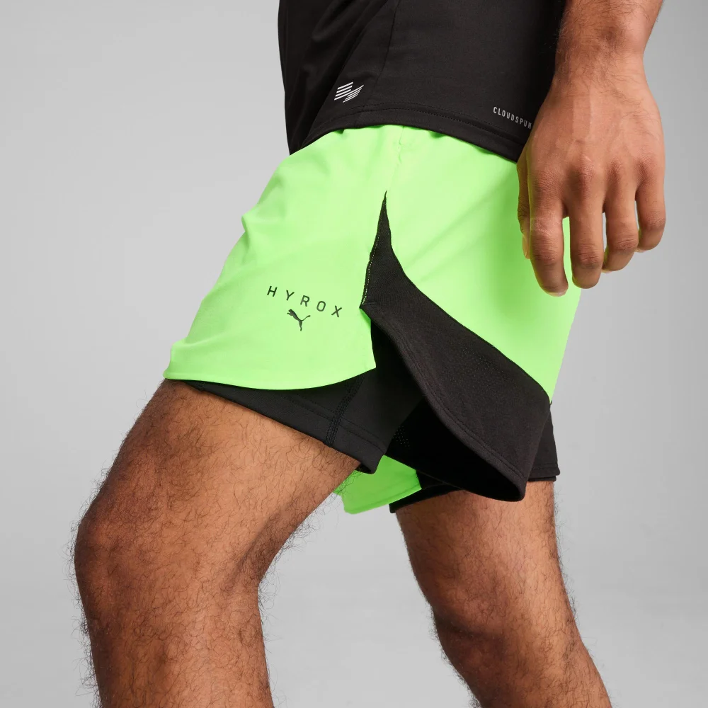 Mens PUMA x HYROX 2in1 Training Short - Green - L Image 1