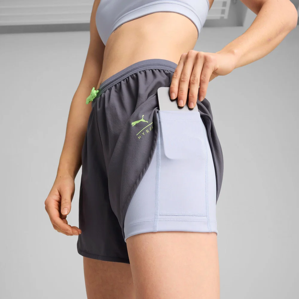 Womens PUMA x HYROX Ultraweave 2in1 Short - Grey - XS Image 1