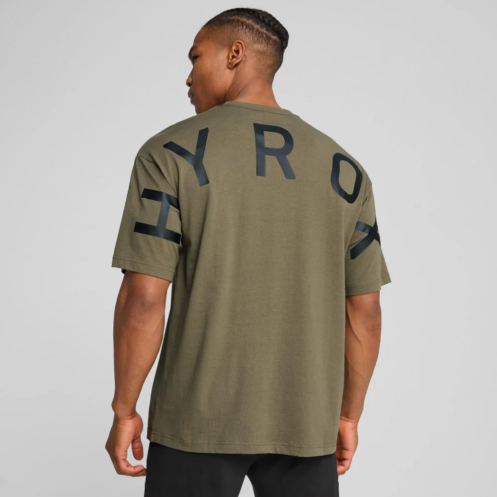 Mens PUMA x HYROX M Oversize Tee - Green - S Image 1