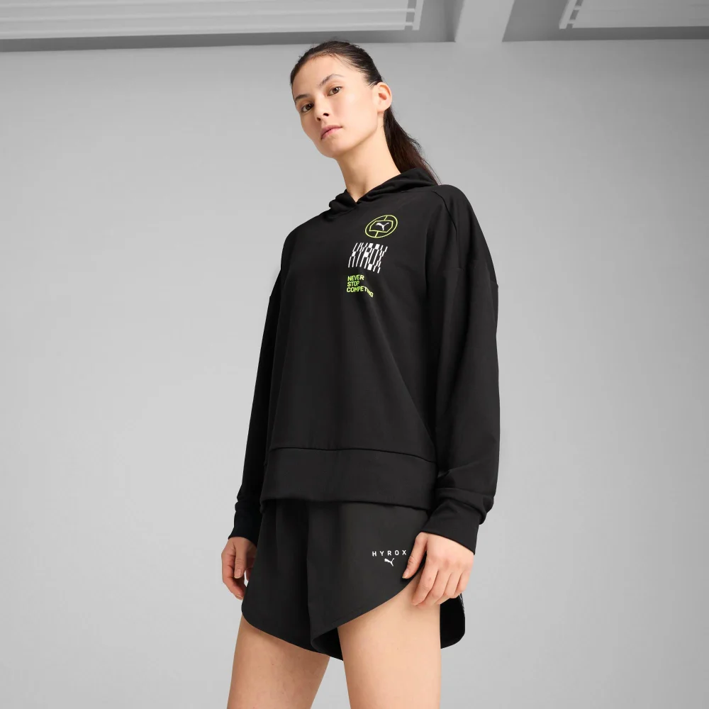 Womens PUMA x HYROX Cloudspun Hoodie - Black - M Image 1