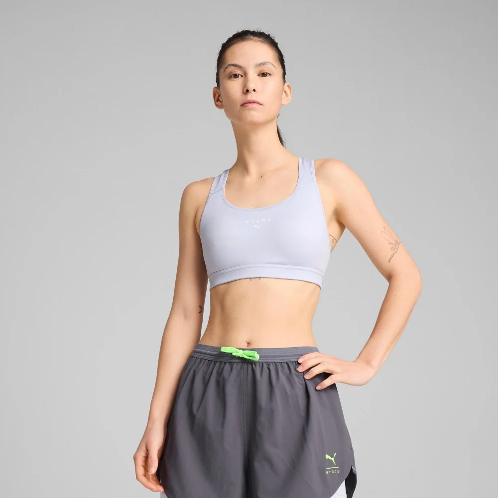Womens PUMA x HYROX Mid Impact Bra - Blue - S Image 1