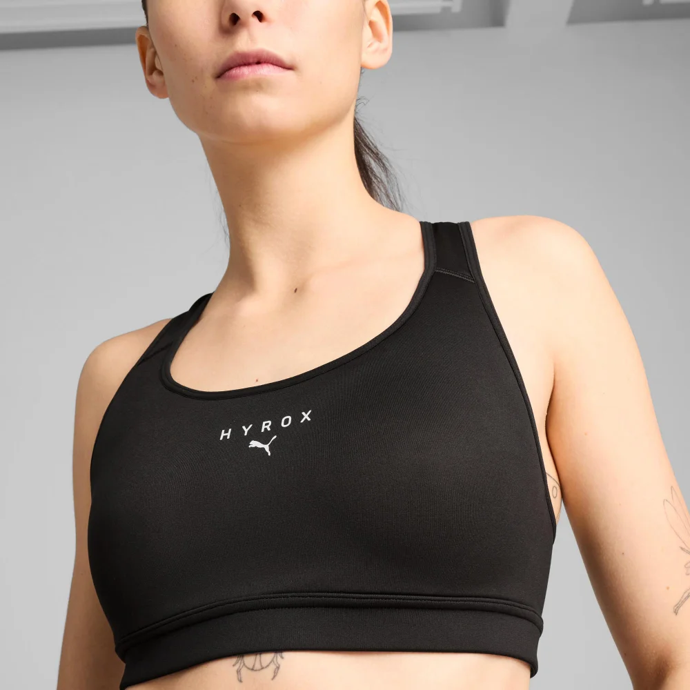 Womens PUMA x HYROX Mid Impact Bra - Black - S Image 1
