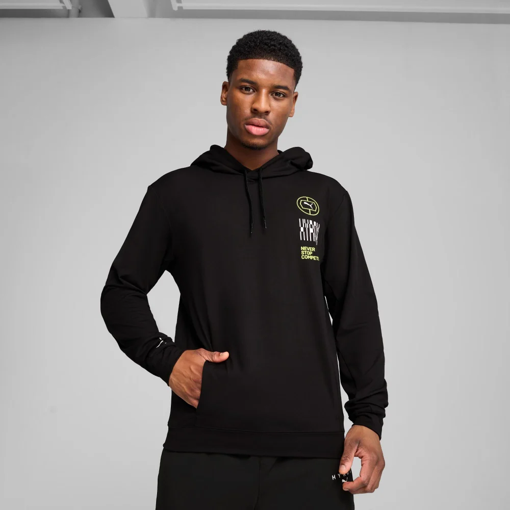 Mens PUMA x HYROX Cloudspun Hoodie - Black - S Image 1