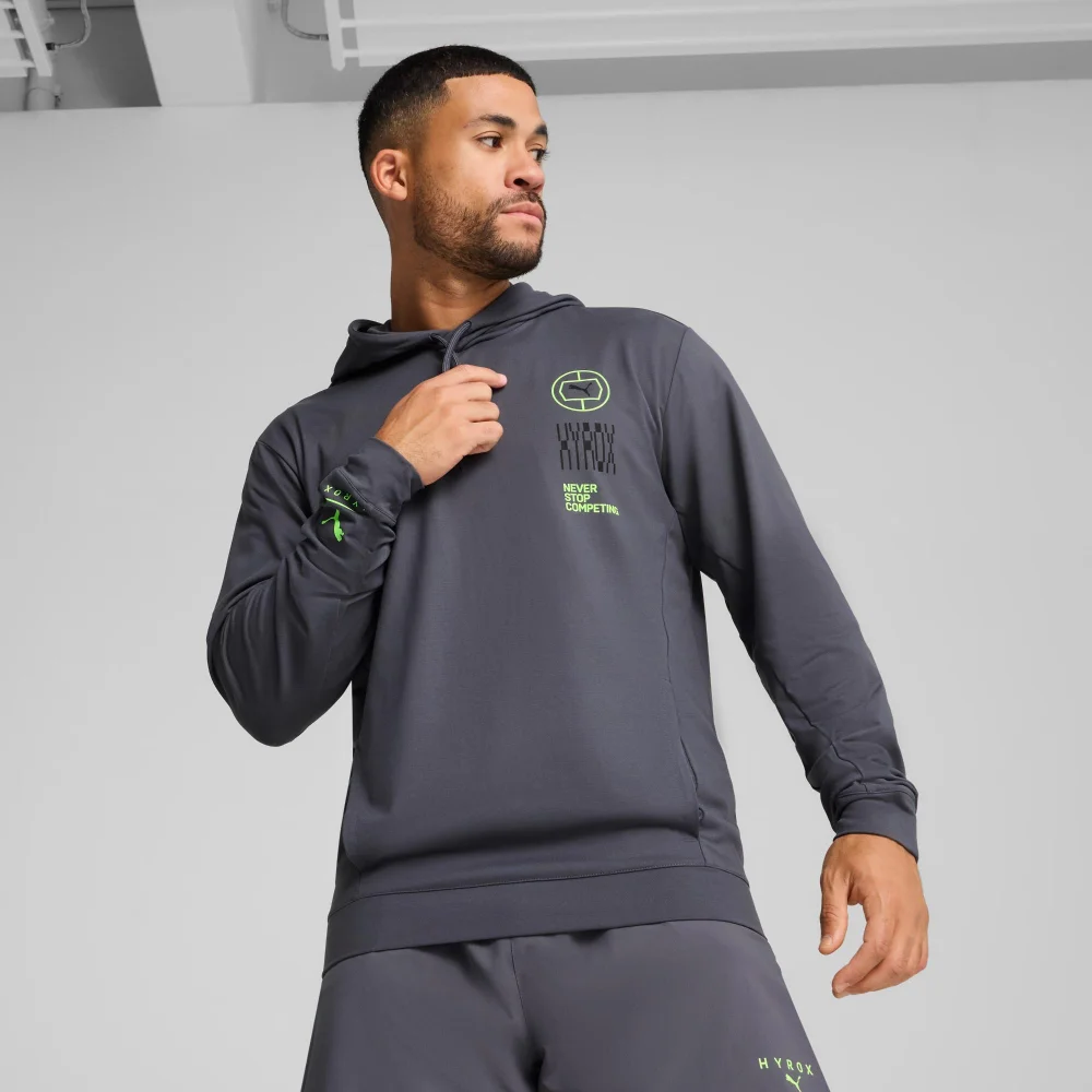 Mens PUMA x HYROX Cloudspun Hoodie - Grey - S Image 1