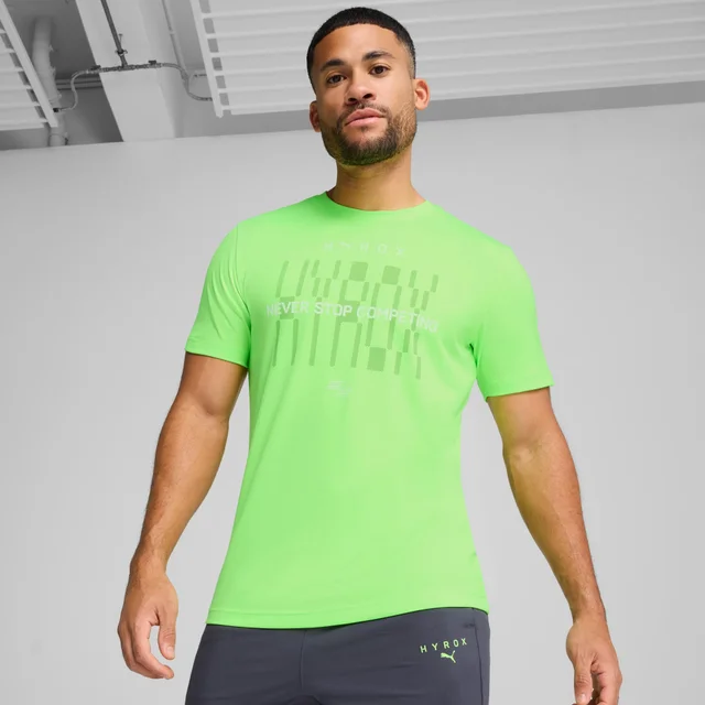 Mens PUMA x HYROX TAD TEE - Green (Neon)