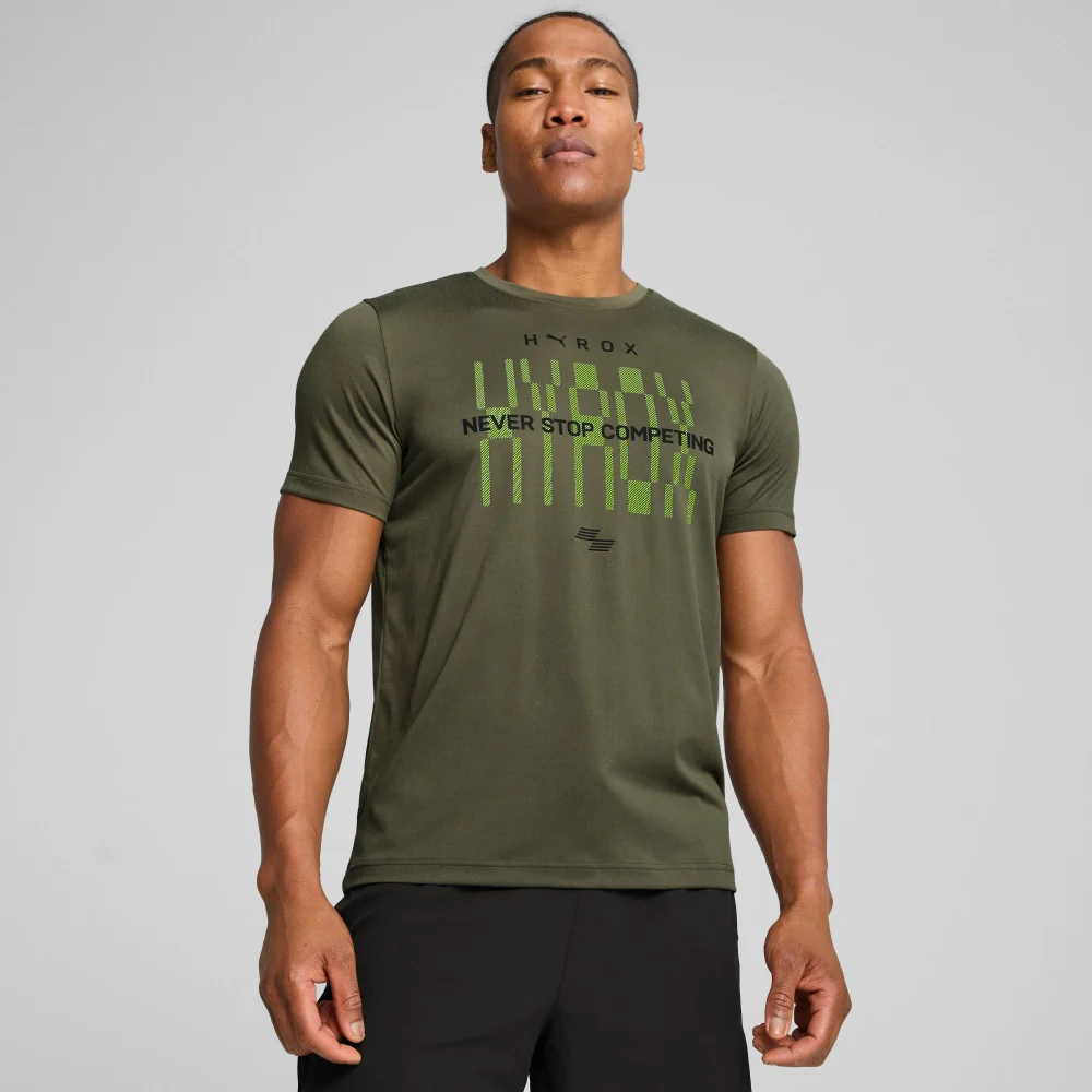Mens PUMA x HYROX TAD TEE - Green - S Image 1