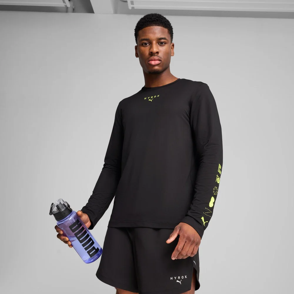 Mens PUMA x HYROX Cloudspun LS Tee - Black - S Image 1