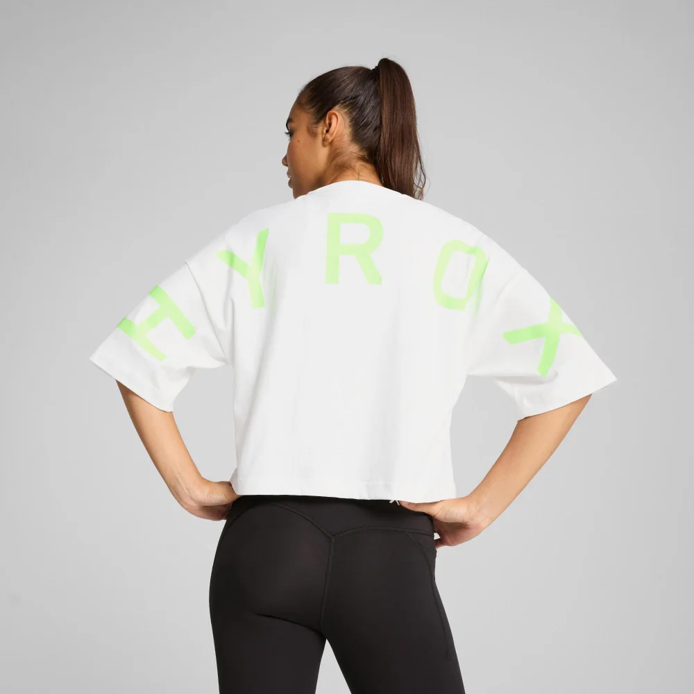 Womens PUMA x HYROX Oversize Tee - White - S Image 1