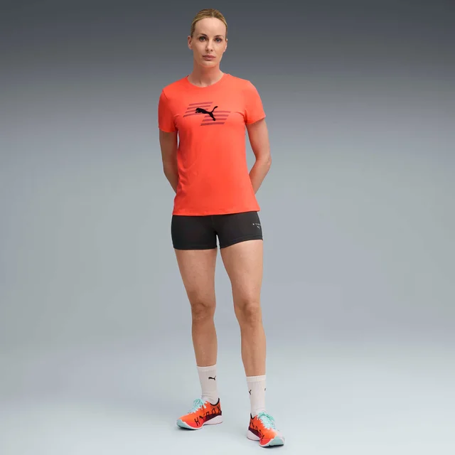 Womens PUMA x HYROX POLY GRAPHIC TEE - Red