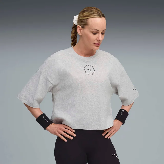 Womens PUMA x HYROX CROPPED LIFESTYLE TEE - Grey