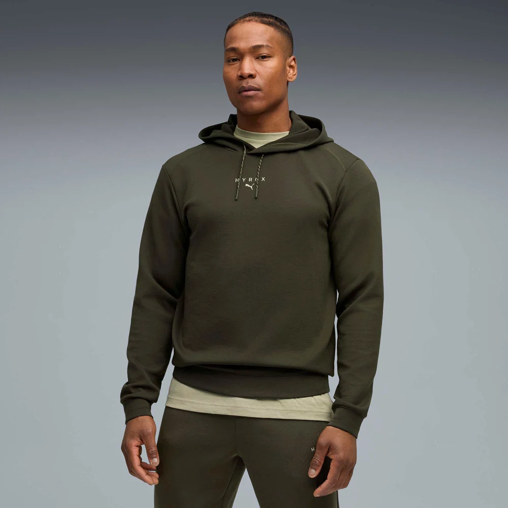 Mens PUMA x HYROX CLOUDSPUN HOODIE - Green - S Image 1