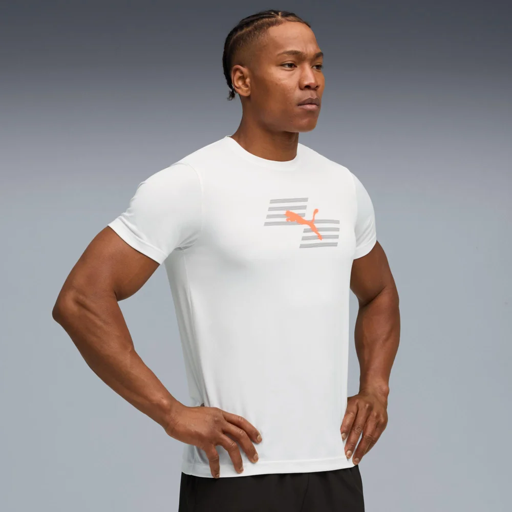 Mens PUMA x HYROX POLY GRAPHIC TEE - White - XL Image 1