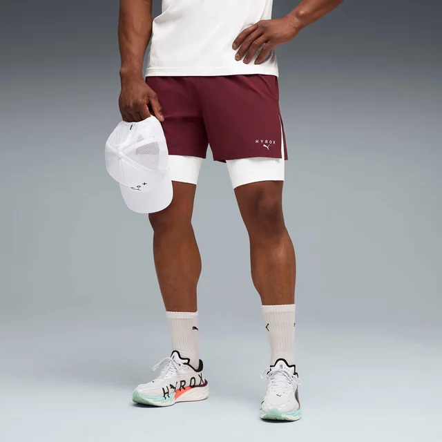 Mens PUMA x HYROX 2in1 TRAIN SHORT - Red