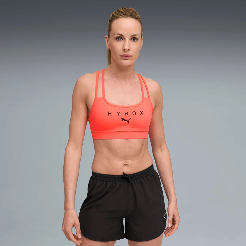 Womens PUMA x HYROX MOVE STRAPPY BRA - Red - S Image 1