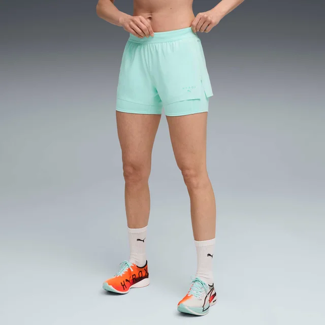 Womens PUMA x HYROX 2IN1 SHORT - Green