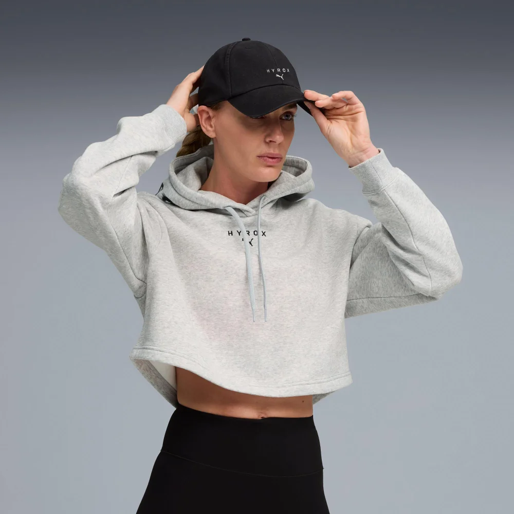 Womens PUMA x HYROX HEAVYWEIGHT HOODIE - Grey - S Image 1