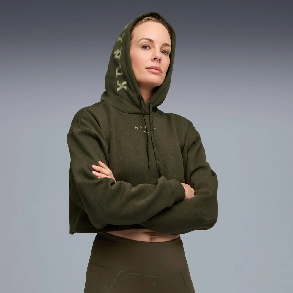 Womens PUMA x HYROX HEAVYWEIGHT HOODIE - Green - S Image 1