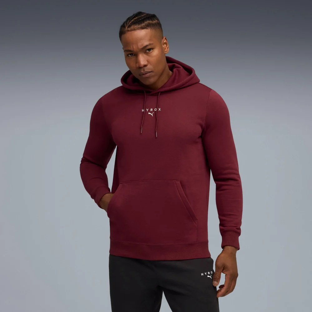 Mens PUMA x HYROX HEAVYWEIGHT HOODIE - Red - S Image 1