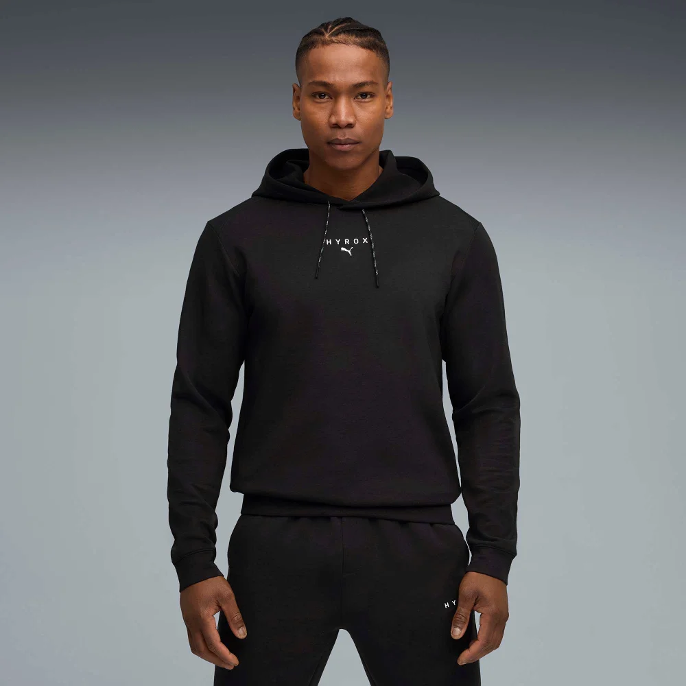 Mens PUMA x HYROX CLOUDSPUN HOODIE - Black - S Image 1