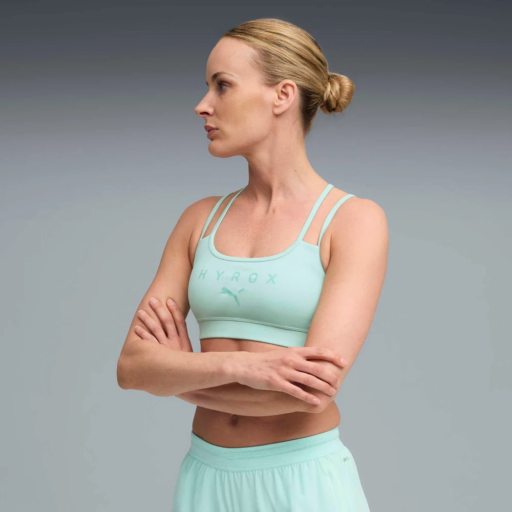Womens PUMA x HYROX MOVE STRAPPY BRA - Mint - L Image 1