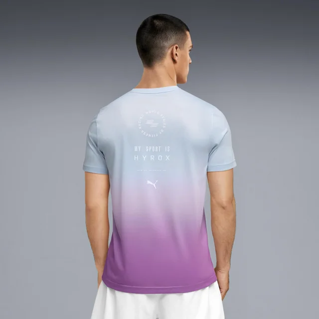 MEN'S POLY GRAPHIC TEE - light blue