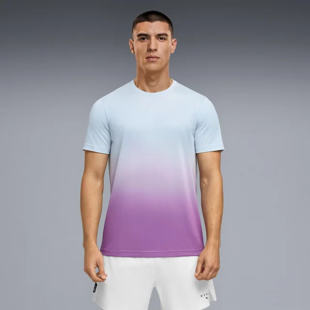 MEN'S POLY GRAPHIC TEE - light blue
