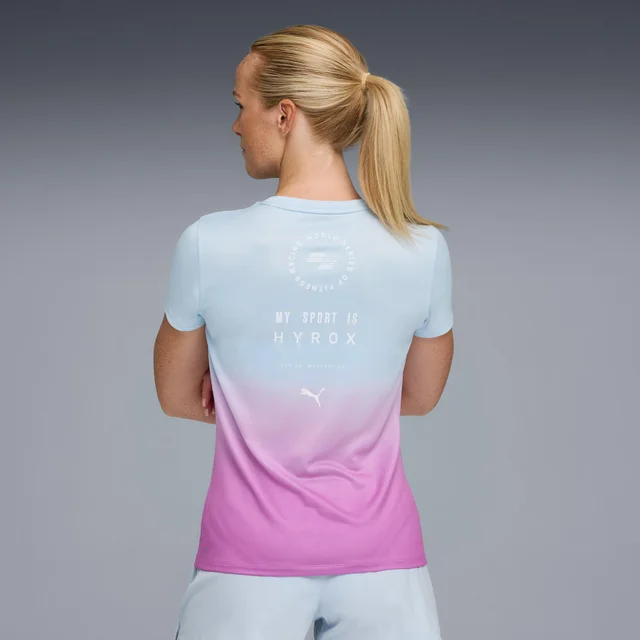 WOMEN'S POLY GRAPHIC TEE - light blue