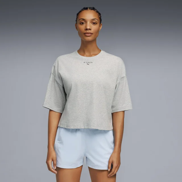 WOMEN'S CROPPED LIFESTYLE TEE - grey