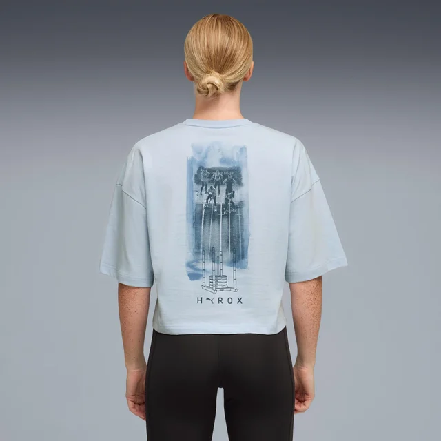WOMEN'S CROPPED LIFESTYLE TEE - light blue