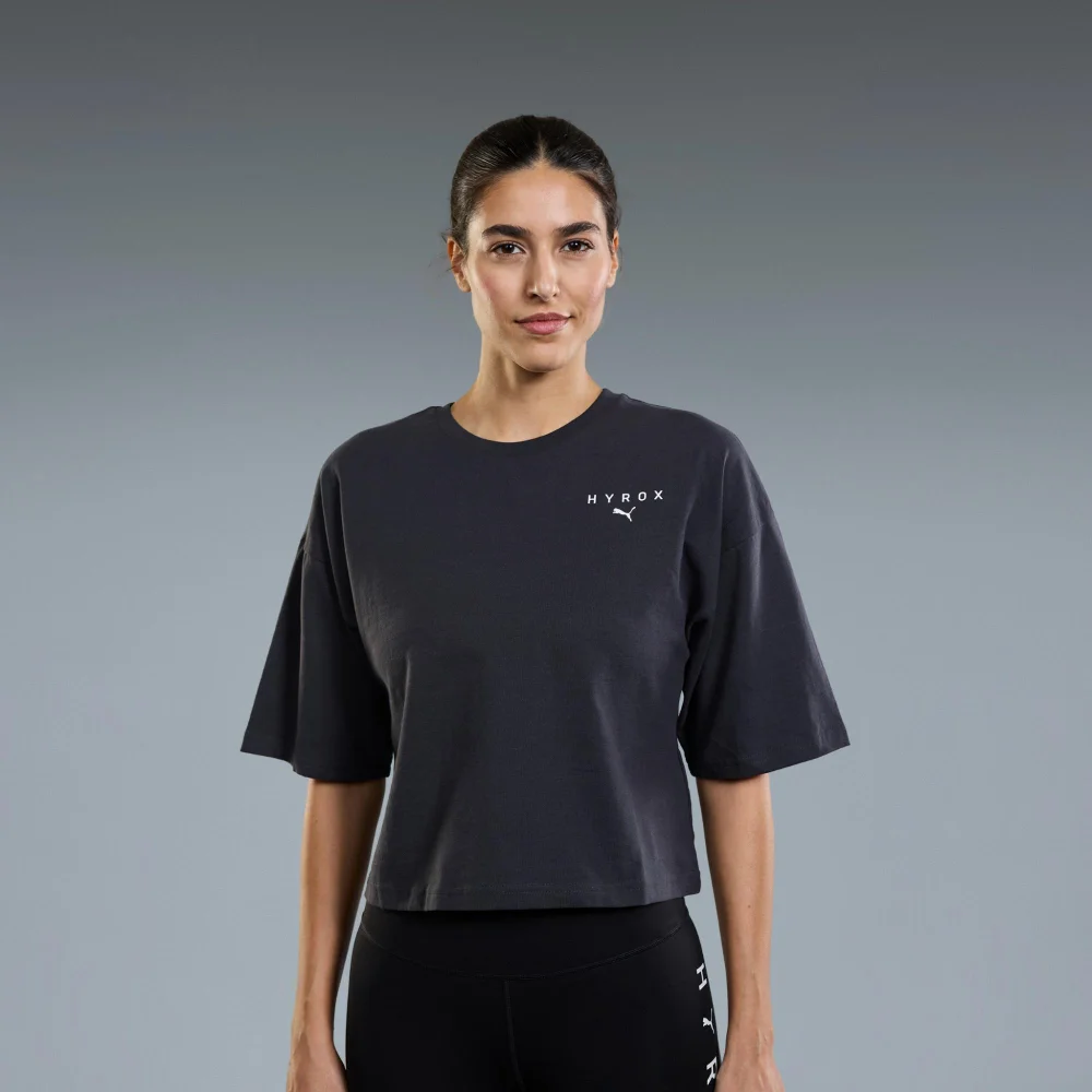 WOMEN'S WORLD CROPPED TEE - dark grey - S Image 1