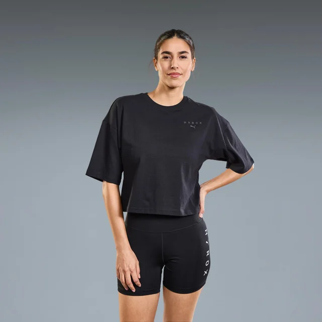 PUMA X HYROX WORLD CROPPED TEE W - black