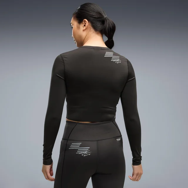 WOMEN'S PWRMODE CROPPED LS - black