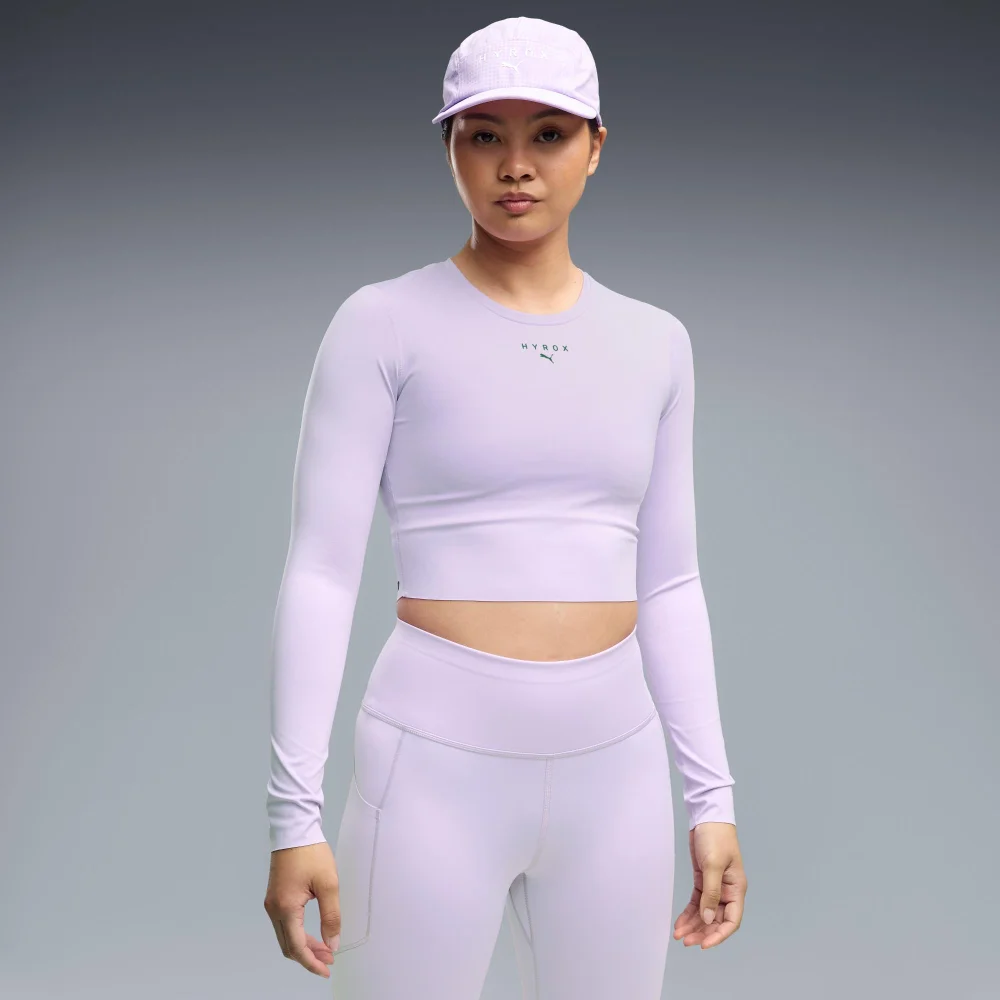 WOMEN'S PWRMODE CROPPED LS - purple - XS Image 1