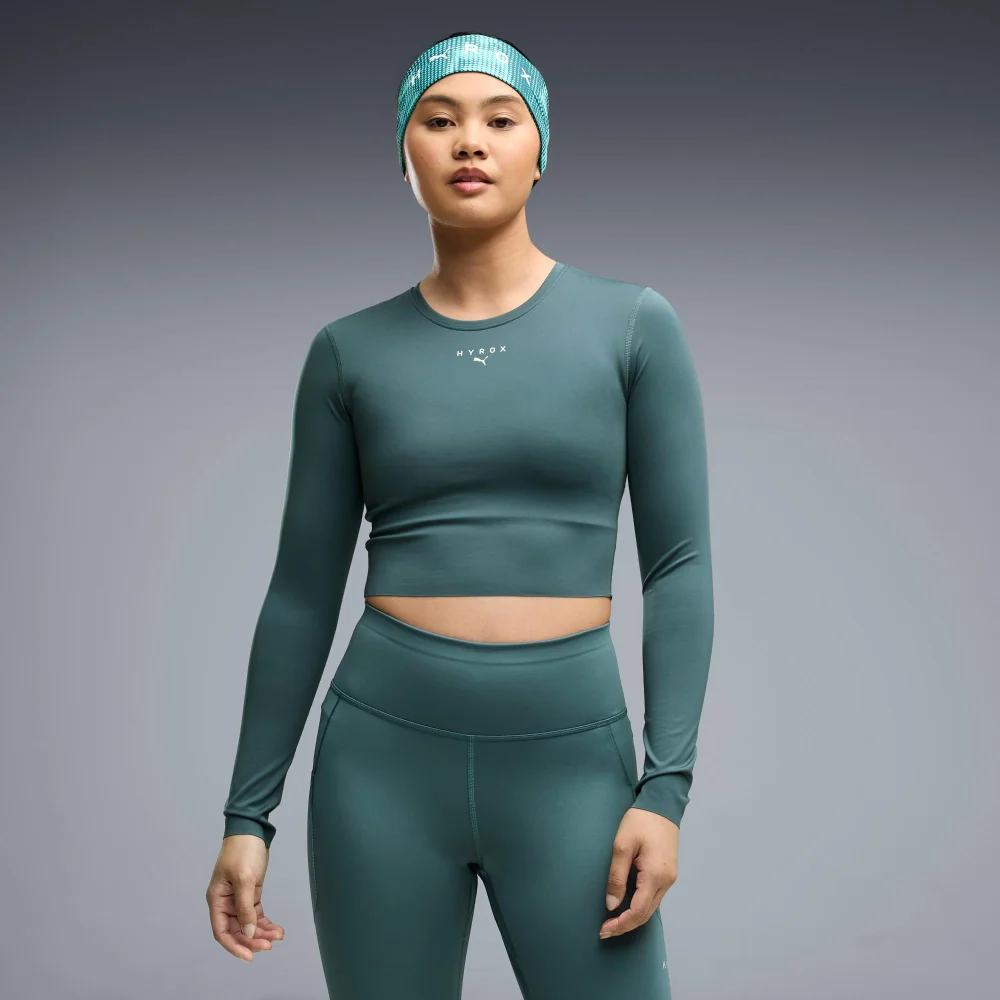 WOMEN'S PWRMODE CROPPED LS - green - XS Image 1