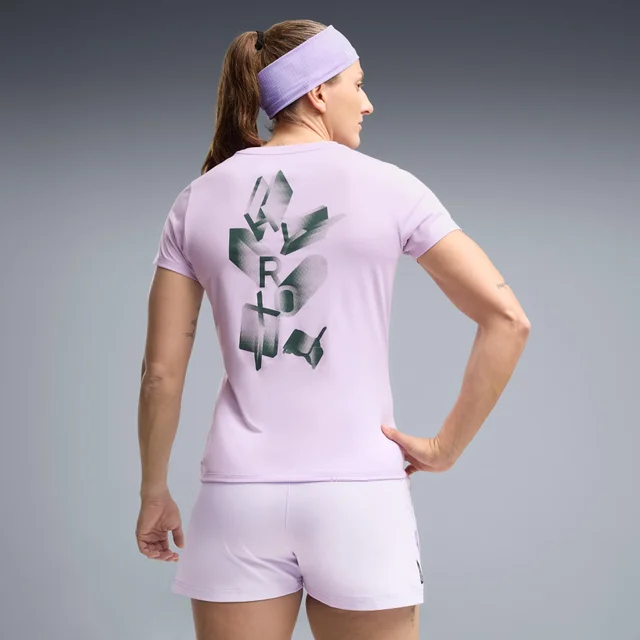 WOMEN'S POLY GRAPHIC TEE - purple