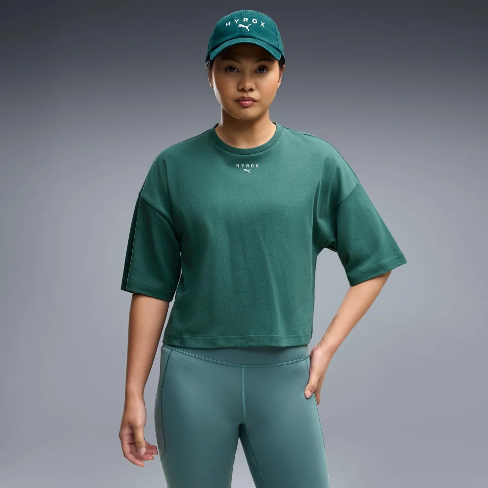 WOMEN'S CROPPED LIFESTYLE TEE - green - XXS Image 1